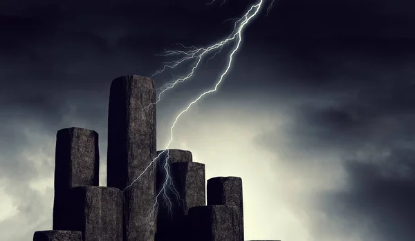 Thunder staking uit hemel — Stockfoto