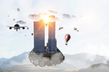 Modern şehir kavramı. Karışık teknik