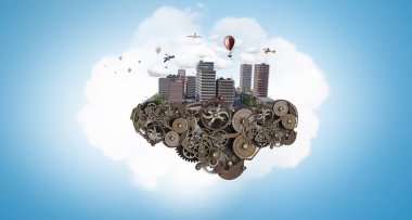 Mini şehir tasarım. Karışık teknik