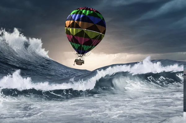 Luchtballon in de storm — Stockfoto