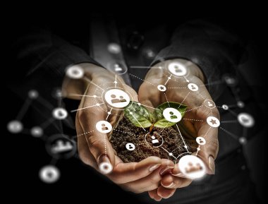 Sosyal etkileşim kavramı. 3D render