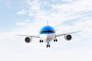 Uçak gökyüzünde. Karışık teknik