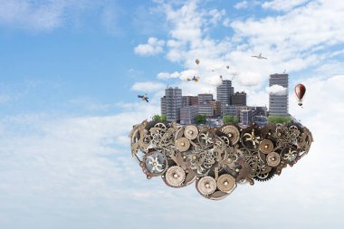 Mini şehir tasarım. Karışık teknik