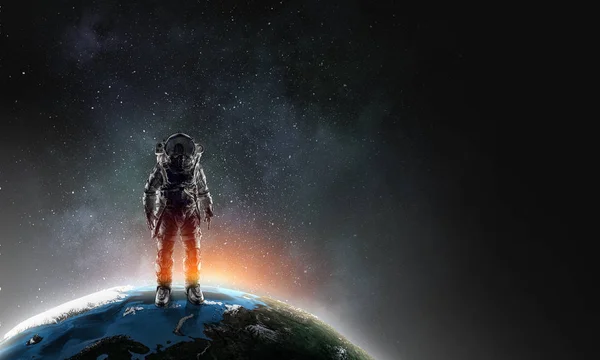 Abenteuer des Raumfahrers. Gemischte Medien — Stockfoto