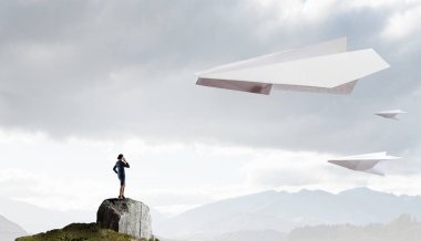 Özgürlük hissi. Karışık teknik