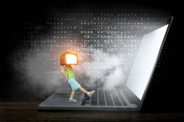 TV çocuk bağımlısı. Karışık teknik