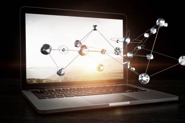 Sosyal bağlantı ve ağ. Karışık teknik