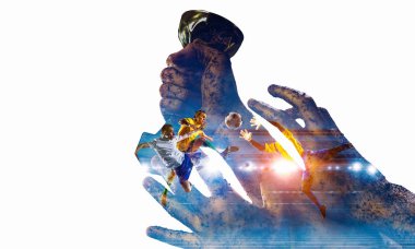 Büyük zaferini kutluyor. Karışık teknik