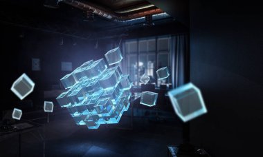 Modern ofiste küp. Karışık teknik