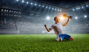 Stadyum, futbol oyuncusu. Karışık teknik