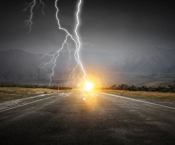 劇的な雷背景 — ストック写真