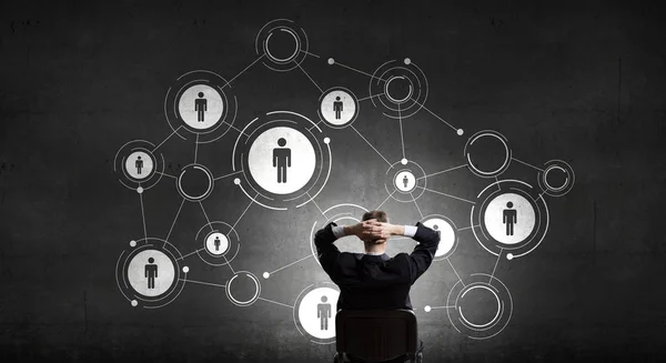 Business networking e concetto di connessione. rendering 3d — Foto Stock
