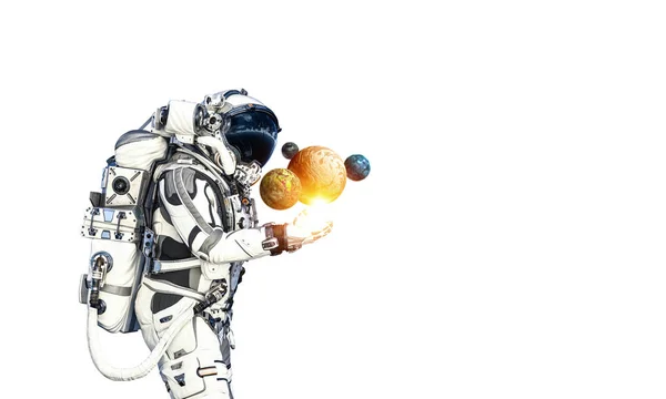 Spaceman and his mission. Mixed media — Stock Photo, Image