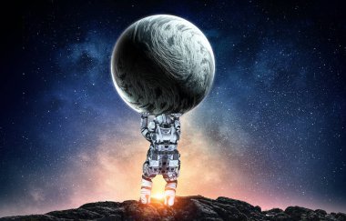 Uzay adamı taşımak büyük gezegen. Karışık teknik