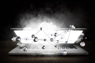 Sosyal bağlantı ve ağ. Karışık teknik