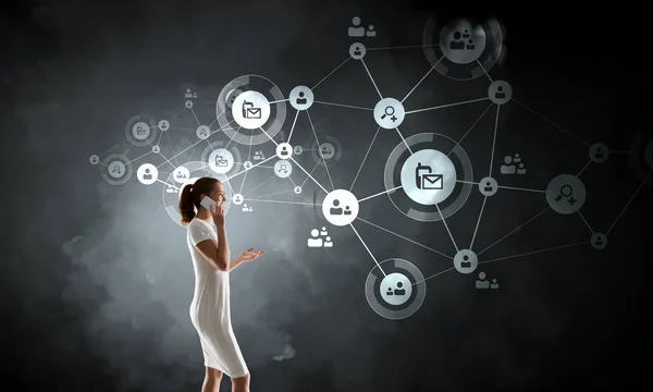Business Networking und Connection Konzept. 3D-Darstellung — Stockfoto