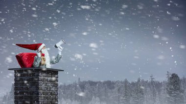 Noel Baba geldi bile. Karışık teknik