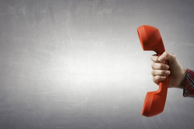 Retro kırmızı telefon alıcısı