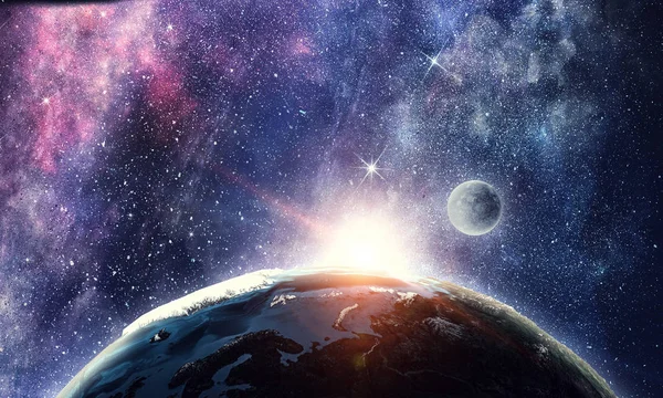 Przestrzeni planet i nebula — Zdjęcie stockowe