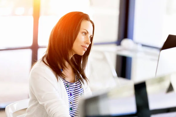 Happy entrepreneur or freelancer in an office or home — Stock Photo, Image