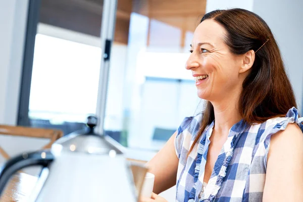 Beautiful woman at home indoors portrait — Stock Photo, Image