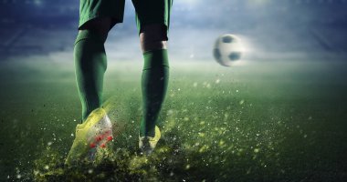 Futbol gol anı. Karışık teknik