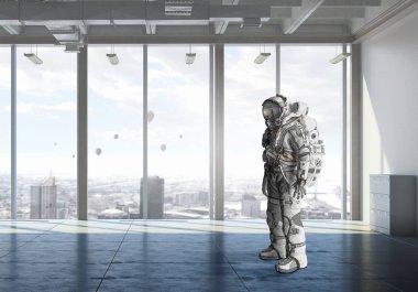 Uzay giysisi tasarım. Karışık teknik