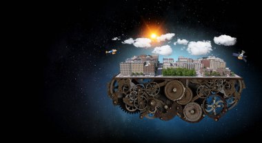 Modern şehir kavramı. Karışık teknik