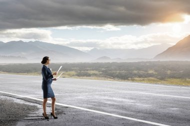 başarı için yolda. Karışık teknik