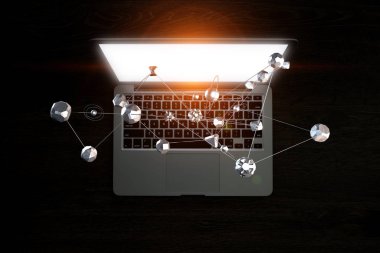 Sosyal bağlantı ve ağ. Karışık teknik