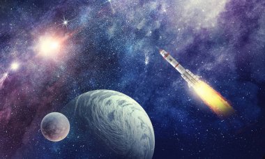 Roket uzayda. Karışık teknik