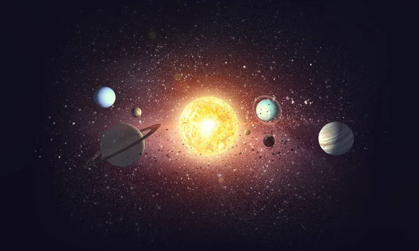 Sistema de planetas. Medios mixtos — Foto de Stock