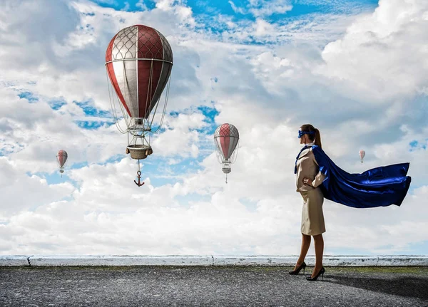 Fort et puissant comme super héros. Techniques mixtes — Photo