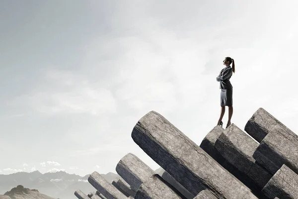 Cuando estés en la cima. Medios mixtos — Foto de Stock