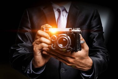 Fotoğraf iş kavramı. Karışık teknik