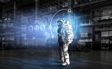 Uzay giysisi tasarım. Karışık teknik