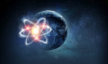 Astronomi kavramı zemin. 3D render