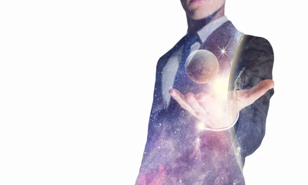 Space power in hands — Stock Photo, Image