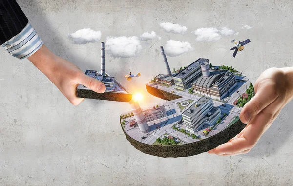 Endüstriyel yapı kavramı. Karışık teknik