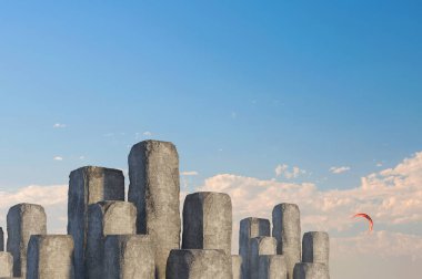 Beton sütun grafiği olarak. Karışık teknik