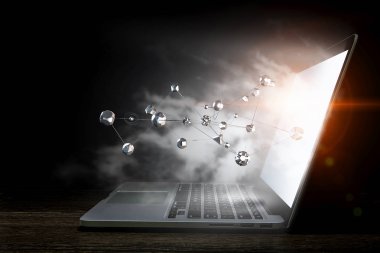 Sosyal bağlantı ve ağ. Karışık teknik