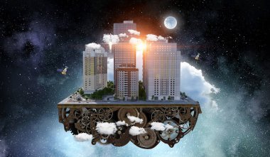 Modern şehir kavramı. Karışık teknik