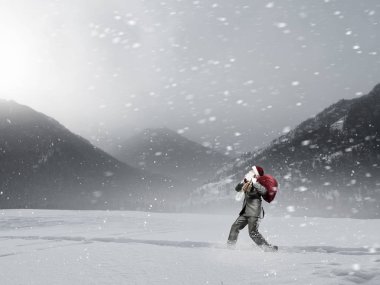 Noel Baba geliyor. Karışık teknik