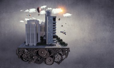 Modern şehir kavramı. Karışık teknik