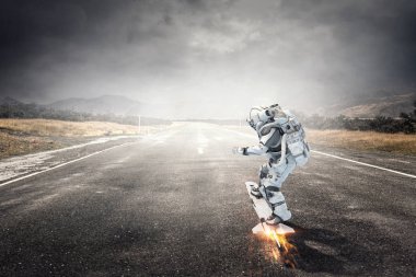 Yönetim Kurulu uçan üzerinde uzay adamı. Karışık teknik