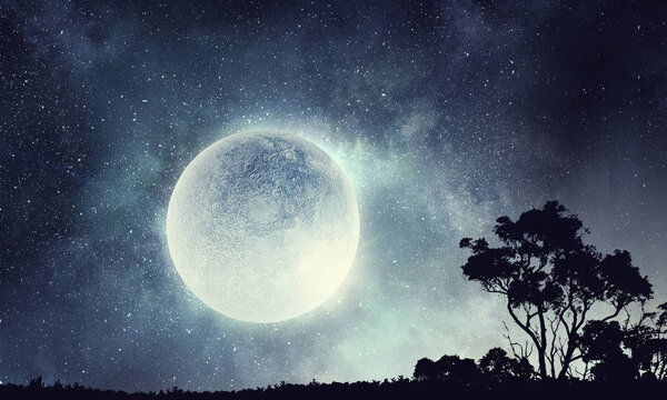 полная луна в небе
