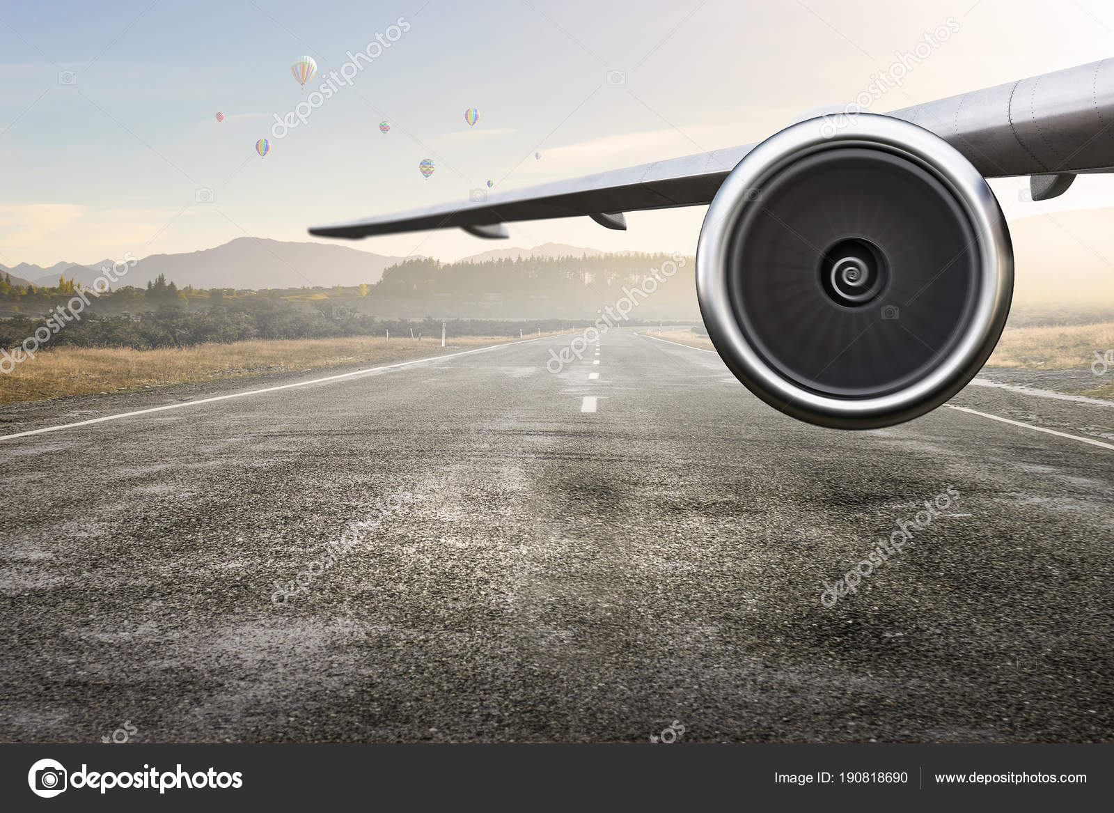 Emergency airplane landing. Mixed media Stock Photo by ©SergeyNivens Emergency airplane landing. Mixed media Stock Photo by ©SergeyNivens