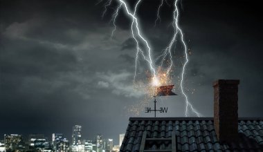 Dramatik hava arka plan. Karışık teknik