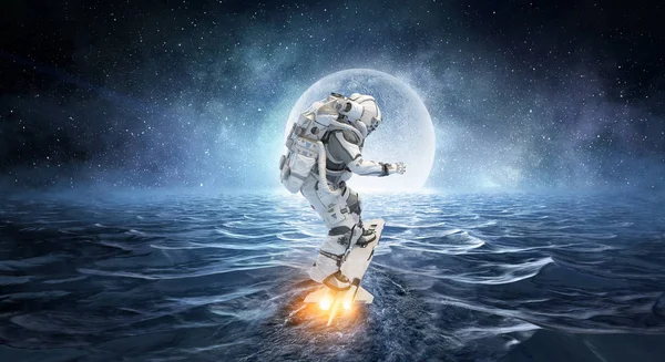 Astronot gemide. Karışık teknik