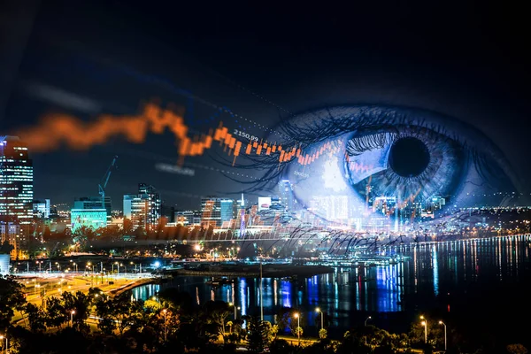 Cidade vista panorâmica — Fotografia de Stock